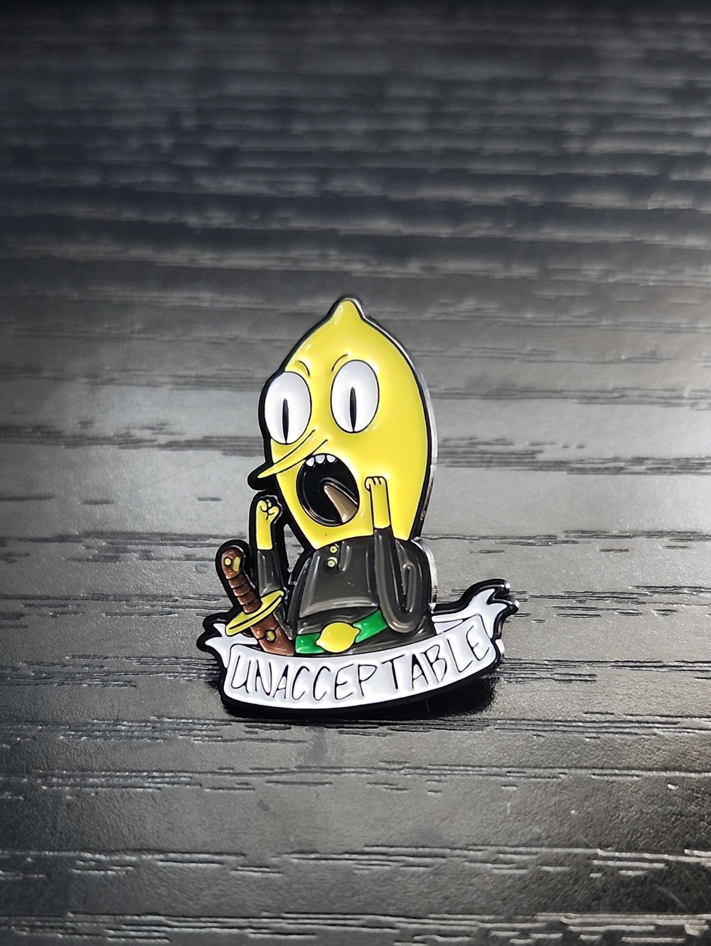 Adventure Time Inspired Earl of Lemongrab Enamel Pin - Yellow